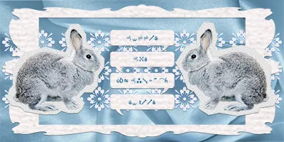 二匹のウサギの画像